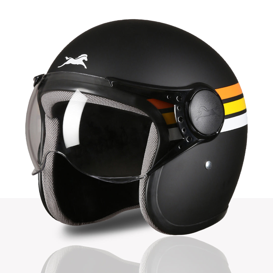 TVS Cruisetown Open Face Helmet – Stylish & Safe Helmet for Riders | ISI & DOT Certified | Premium Protection for Men & Women | Comfortable, Durable & Lightweight Design with Visor